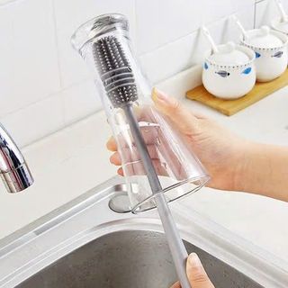 BÀN CHẢI SILICON VỆ SINH CỐC TAY CÁN CẦM DÀI
