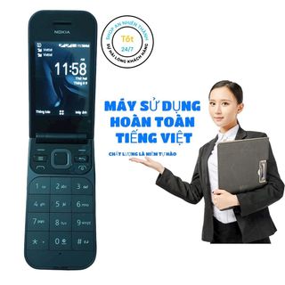 Nokia 2720 Flip màu đỏ hợp con gái hai sim hai sóng dùng cho người già
