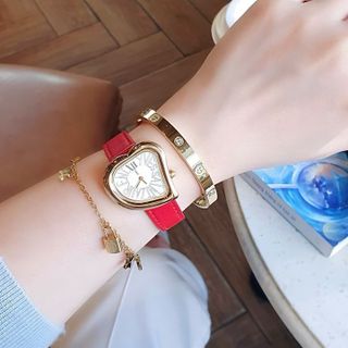 SET ĐỒNG HỒ NỮ CAO CẤP ISL DÂY DA MẶT TRÁI TIM VÀ 2 LẮC TITAN