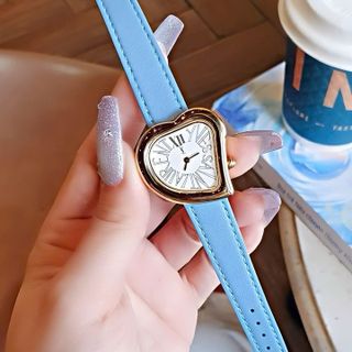 SET ĐỒNG HỒ NỮ CAO CẤP ISL DÂY DA MẶT TRÁI TIM VÀ 2 LẮC TITAN