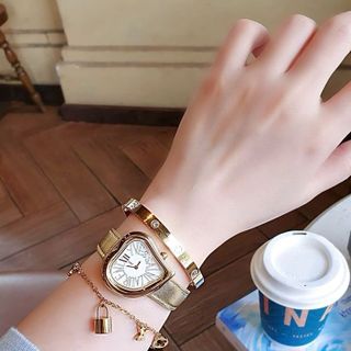 SET ĐỒNG HỒ NỮ CAO CẤP ISL DÂY DA MẶT TRÁI TIM VÀ 2 LẮC TITAN