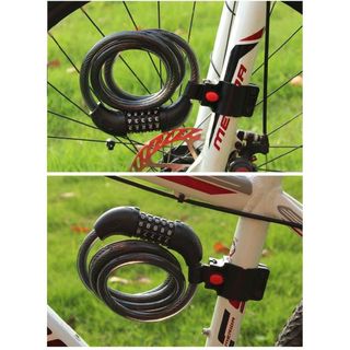 Ổ KHÓA XE ĐẠP XE MÁY 5 SỐ DÂY DÀI 1M2
