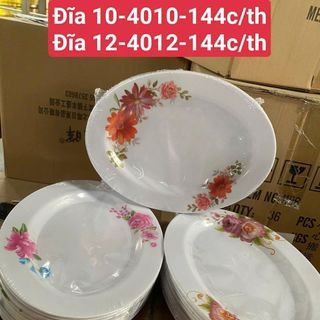 ĐĨA OVAL MICA SỐ 12 NHIỀU HOA THÙNG 144C