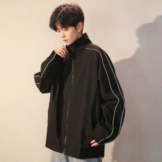 Áo Khoác Dù CHẠY SỌC TAY Chất Dù 2 Lớp Cổ Đứng Unisex Nam Nữ , Áo Khoác Bomber Trơn Basic Form Rộng
