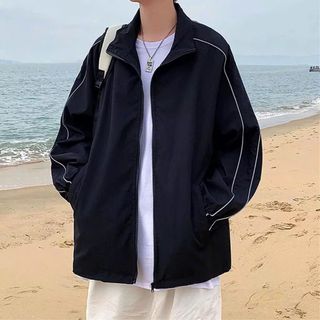 Áo Khoác Dù CHẠY SỌC TAY Chất Dù 2 Lớp Cổ Đứng Unisex Nam Nữ , Áo Khoác Bomber Trơn Basic Form Rộng