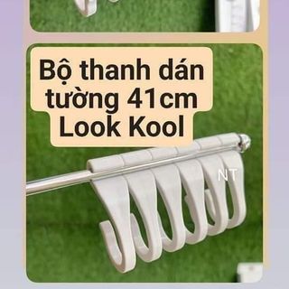 BỘ THANH DÁN TƯỜNG KÈM 6 MÓC TREO NHỰA LOOK KOOL