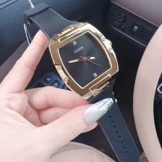 ĐỒNG HỒ NAM CAO CẤP GUEZ DÂY CAO SU BỌC DA ĐEN MẶT TRƠN