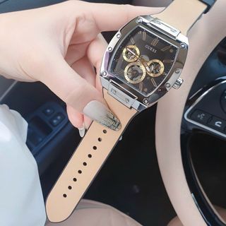 ĐỒNG HỒ NAM CAO CẤP GUEZ MẶT CHONOGRAP DÂY NÂU NHẠT