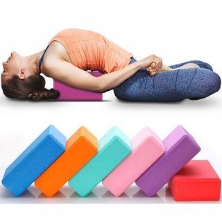 Gạch tập yoga loại trơn - Gạch tập block yoga in hoa Mandala cao cấp 180g 300g chất EVA cứng gấp 3 loại thường tập hiệu quả