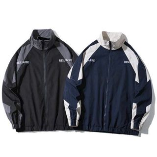 Áo khoác nam unisex cổ đứng vải dù 2 lớp phối màu độc lạ họa tiết chữ RESUAPRE đi mưa,cản gió,chống nắng