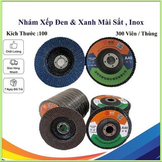 Nhám Xếp Xanh, Nâu, Đen Nắp Lưới A40 A60 A80 A120 A140 A150 A180 A240- Ø100x16mm Giá Sỉ Thùng