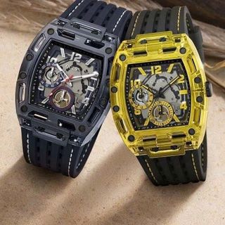 ĐỒNG HỒ NAM CAO CẤP GUEZ CHỮ NHẬT NIỀNG TRONG SUỐT