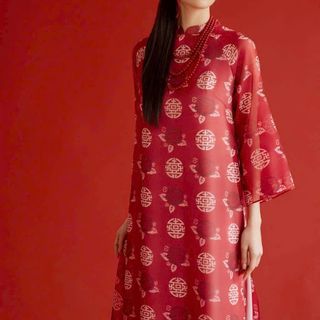 sỉ buôn áo dài cách tân thêu họa tiết- mẫu gia đình