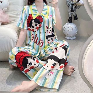 Bộ pijama lụa xước thiết kế cao cấp