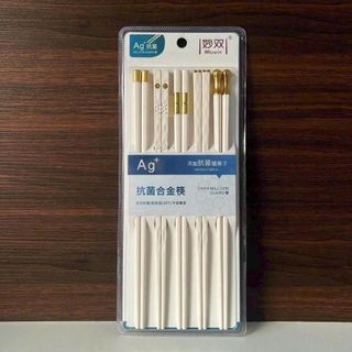 BỘ ĐŨA HỢP KIM TRẮNG VIỀN VÀNG