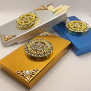 Hộp đựng thuốc lá nắp trượt đồng tiền đính đá hợp kim, Hộp dày, hộp vừa, hộp mỏng ( HÀNG GIÁ TẬN XƯỞNG )