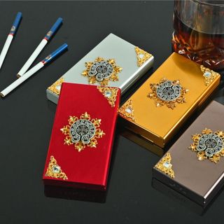 Hộp đựng thuốc lá bông đính đá nắp trượt hợp kim . hộp mỏng, dày , vừa ( HÀNG GIÁ TẬN XƯỞNG )