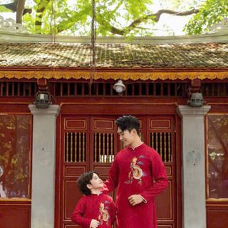 Sỉ buôn áo dài cách tân mẫu bố và bé trai  - Xưởng may áo dài trẻ em hoàng mai