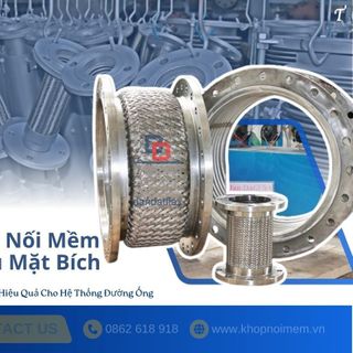 Khớp nối giãn nở, khớp giãn nở inox nối bích, khớp nối chống rung ống gió, ống bù trữ giãn nở nhiệt inox