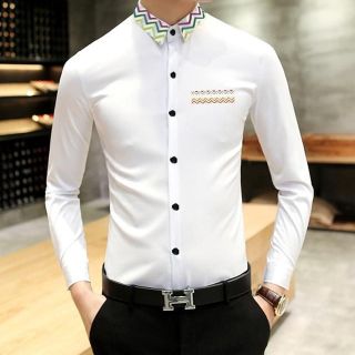 M708 - ÁO SƠ MI NAM GỢN SÓNG ( 33 - CỔ, NGỰC TRÁI)