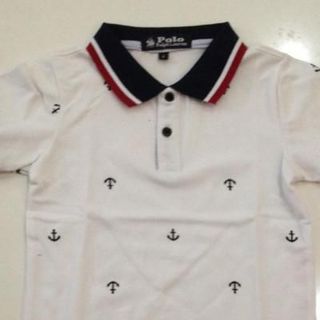 Polo trắng họa tiết mỏ neo, 1 ri 7 cái
