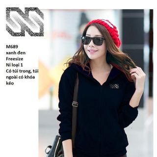 ÁO KHOÁC NỮ  m689 M689 - ÁO KHOÁC NỮ NỈ CÓ NÓN LOGO SS