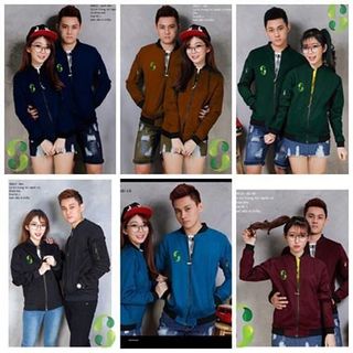 M823 - ÁO KHOÁC CẶP KAKI CỔ LEN BOMBER LOGO XANH