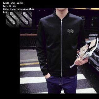 M691 - ÁO KHOÁC NAM DÙ CỔ LEN LOGO SS