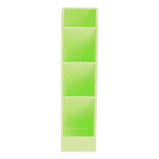 Hộp đựng viết, mỹ phẩm, cọ trang điểm 4 ngăn gọn gàng - Green