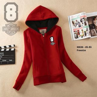 M636 - ÁO KHOÁC NỮ CÓ NÓN SỐ 8 HARLEY