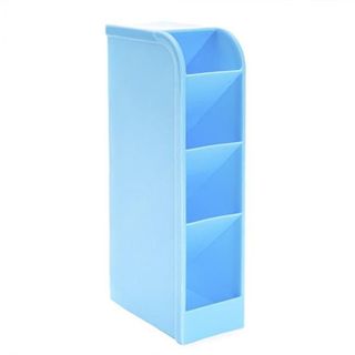 Hộp đựng viết, mỹ phẩm, cọ trang điểm 4 ngăn gọn gàng - Blue