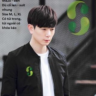 M820 - ÁO KHOÁC NAM CỔ LEN LOGO XANH