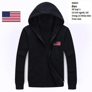 M663 - ÁO KHOÁC NAM CÓ NÓN CỜ MỸ