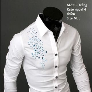 M795 - ÁO SƠ MI NAM HÌNH GIỌT NƯỚC ( 59 - VAI PHẢI)