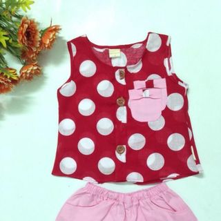 530055 bộ bi đỏ bé gái phối túi