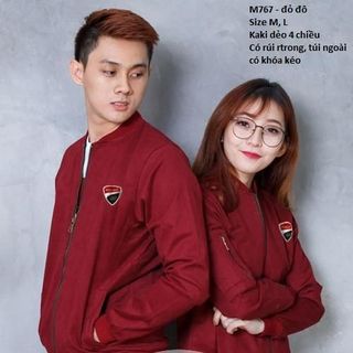 M767 - ÁO KHOÁC CẶP CỔ LEN BOMBER LOGO DUCATI