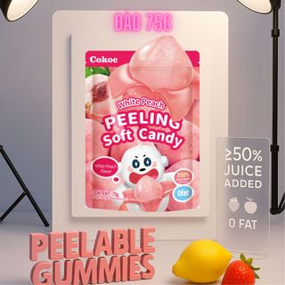 Kẹo Dẻo Bóc Vỏ 3D BOBO Cokoc 75g – 50% Nước Ép Trái Cây, 0% Chất Béo, Ít Đường