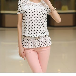 Áo Kiểu Bi Phối Ren Ngực