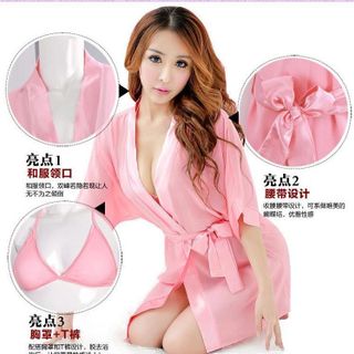 Áo ngủ gợi cảm, màu đen, màu hồng, voan lưới, kèm bộ đồ chip. Mã: 92477