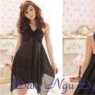 Váy ngủ cổ chữ V cao cấp màu tím. Mã: 71608