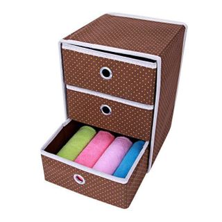 Tủ đựng đồ cao cấp đa năng 3 tầng khung cứng VNT - nâu