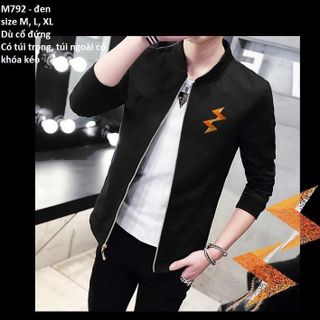 M792 - ÁO KHOÁC NAM DÙ CỔ LEN TIA SÉT