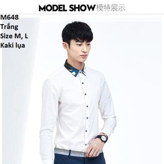 M648 - AÓ SƠ MI NAM CỔ HỌA TIẾT