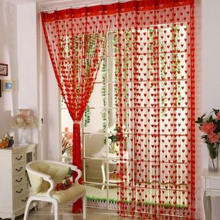 Rèm cửa trái tim Vina 1m x 2m cho nhà thêm xinh - cam