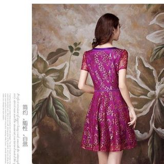 Đầm Ren Có Size XXL: Phoenix Xòe Cổ Giọt Nước Rời-TP658