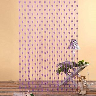 Rèm cửa trái tim Vina 1m x 2m cho nhà thêm xinh - tím