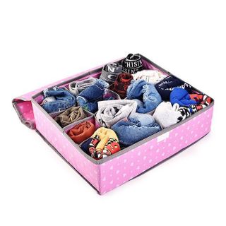 Hộp đựng đồ lót 16 ngăn 2 lớp khung cứng có nắp