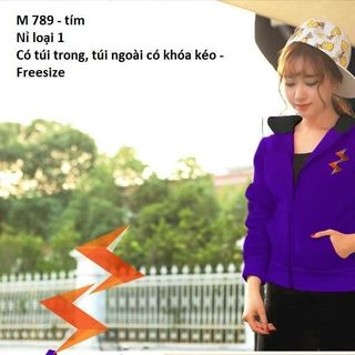 M789 - ÁO KHOÁC NỮ NỈ CÓ NÓN TIA SÉT