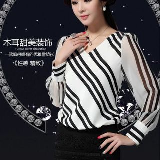 Áo kẻ sọc tay dài thời trang sale 85.000đ