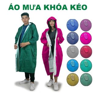 ÁO MƯA VẢI DÙ DÂY KÉO NHIỀU MÀU CHO NAM NỮ